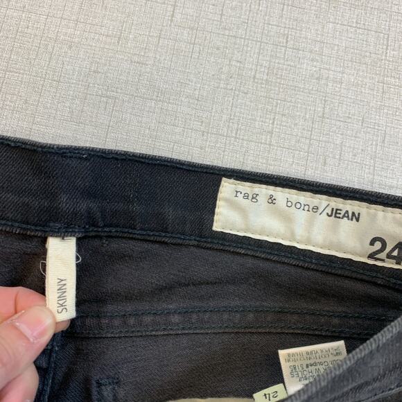 Rag & Bone Jeans Womens 24 Denim Rock with Holes Distressed Knee Mid Rise Skinny - Picture 6 of 13